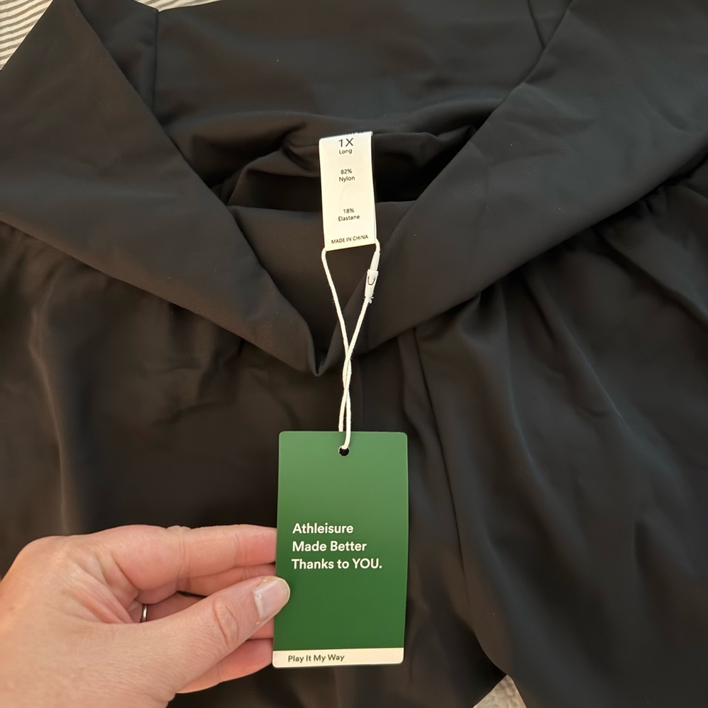 NWT Halara black shorts 1x long. From a smoke and pet free home.